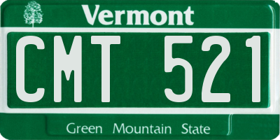 VT license plate CMT521