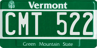 VT license plate CMT522