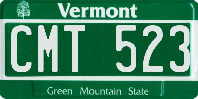 VT license plate CMT523