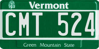 VT license plate CMT524