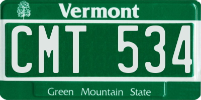 VT license plate CMT534