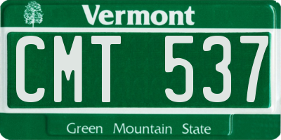 VT license plate CMT537