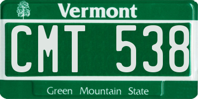 VT license plate CMT538