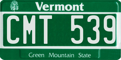 VT license plate CMT539