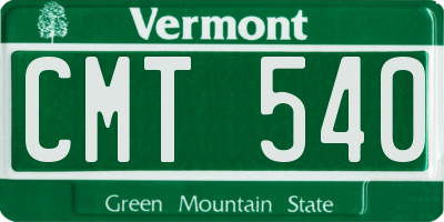 VT license plate CMT540