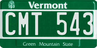 VT license plate CMT543