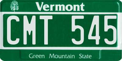 VT license plate CMT545