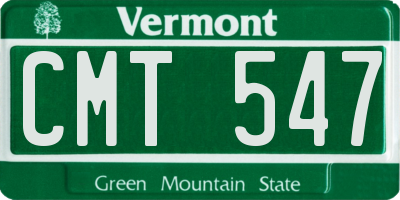 VT license plate CMT547