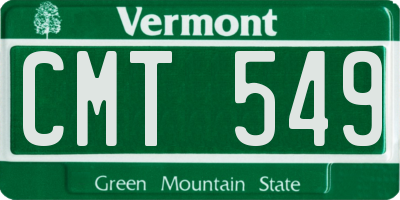 VT license plate CMT549