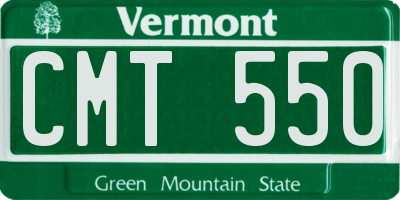 VT license plate CMT550