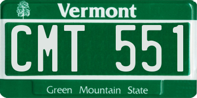 VT license plate CMT551
