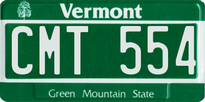 VT license plate CMT554