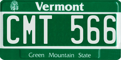 VT license plate CMT566