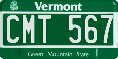 VT license plate CMT567