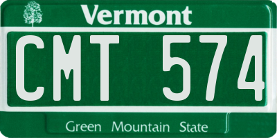 VT license plate CMT574