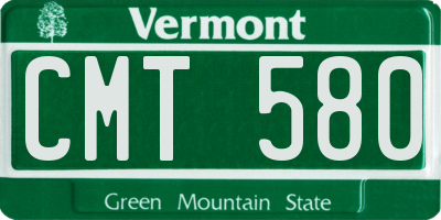 VT license plate CMT580