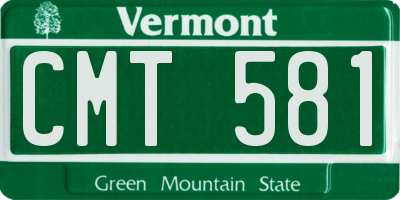 VT license plate CMT581