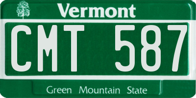 VT license plate CMT587