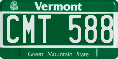 VT license plate CMT588