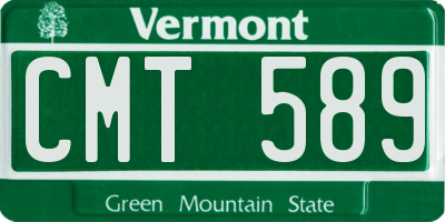 VT license plate CMT589