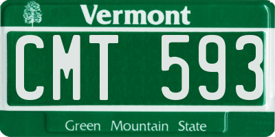 VT license plate CMT593