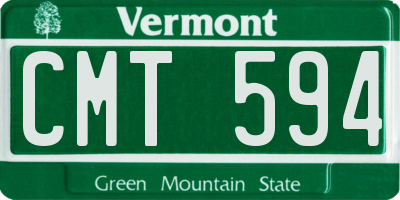 VT license plate CMT594