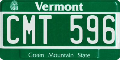 VT license plate CMT596