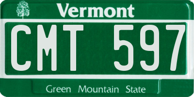 VT license plate CMT597