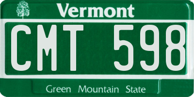 VT license plate CMT598