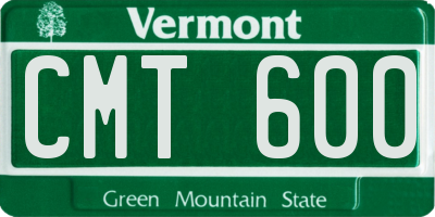VT license plate CMT600
