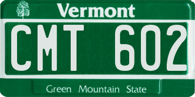 VT license plate CMT602