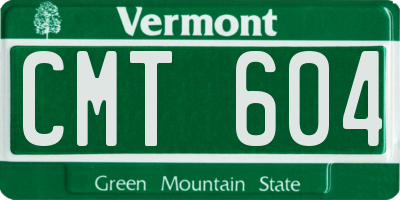 VT license plate CMT604