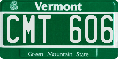 VT license plate CMT606