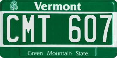 VT license plate CMT607