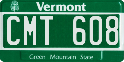 VT license plate CMT608