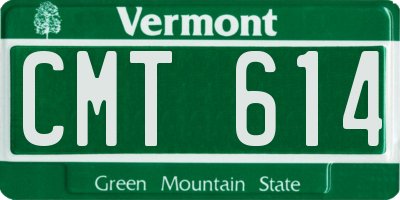 VT license plate CMT614