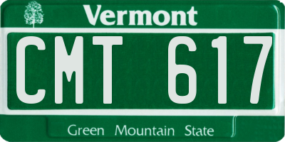 VT license plate CMT617
