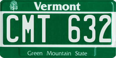 VT license plate CMT632