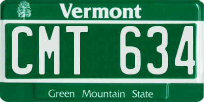 VT license plate CMT634