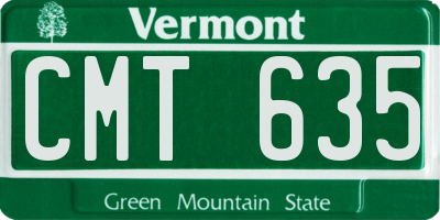 VT license plate CMT635