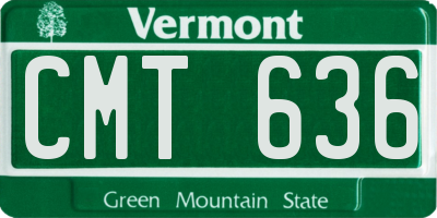 VT license plate CMT636