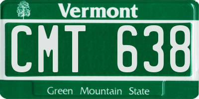 VT license plate CMT638