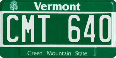 VT license plate CMT640