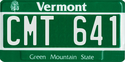 VT license plate CMT641