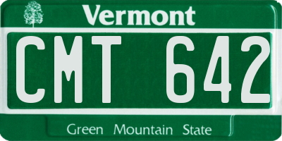 VT license plate CMT642