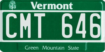 VT license plate CMT646