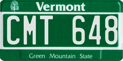 VT license plate CMT648