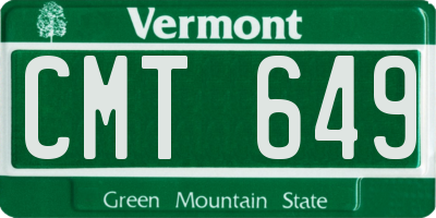 VT license plate CMT649