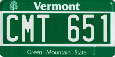 VT license plate CMT651