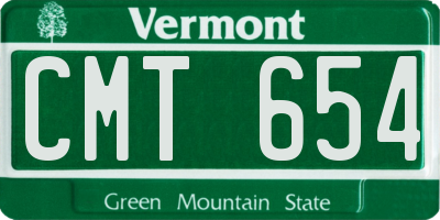 VT license plate CMT654